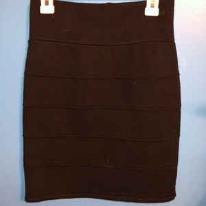 Black Straight Pencil Skirt